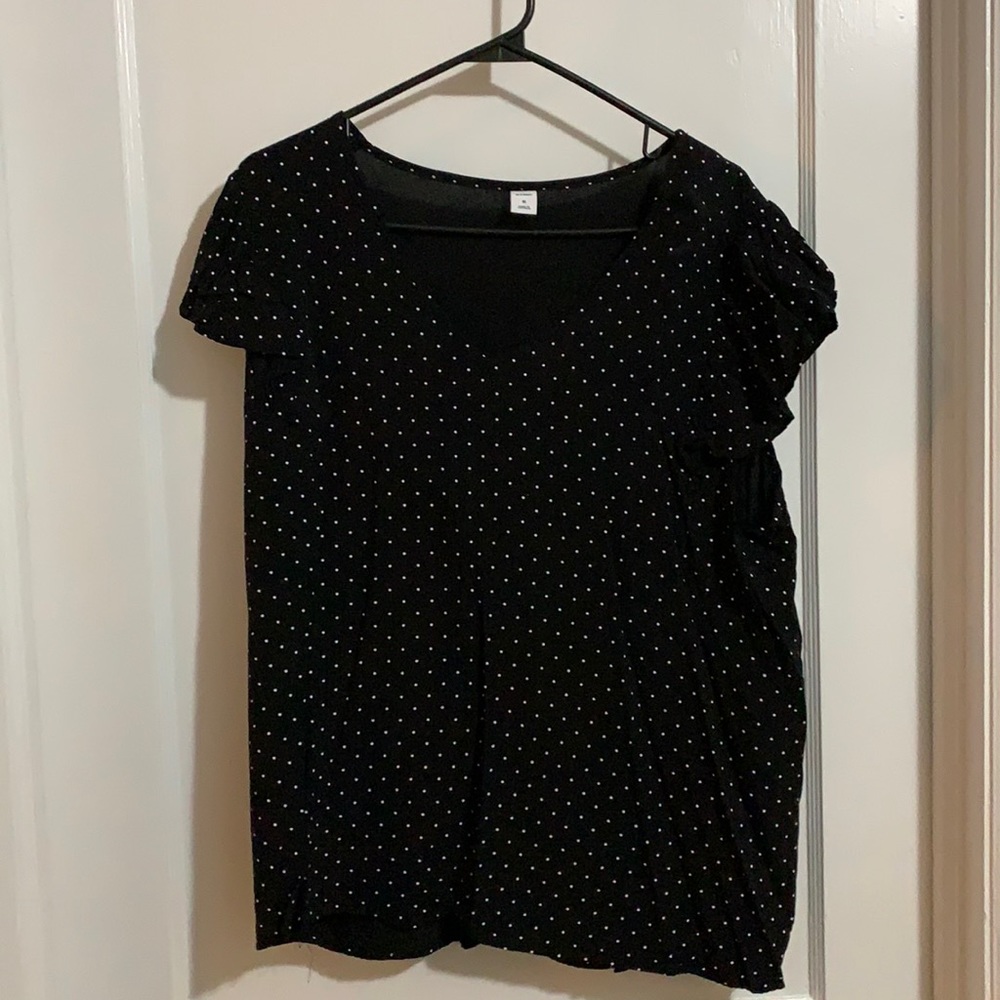 Polka dot cap sleeve shirt